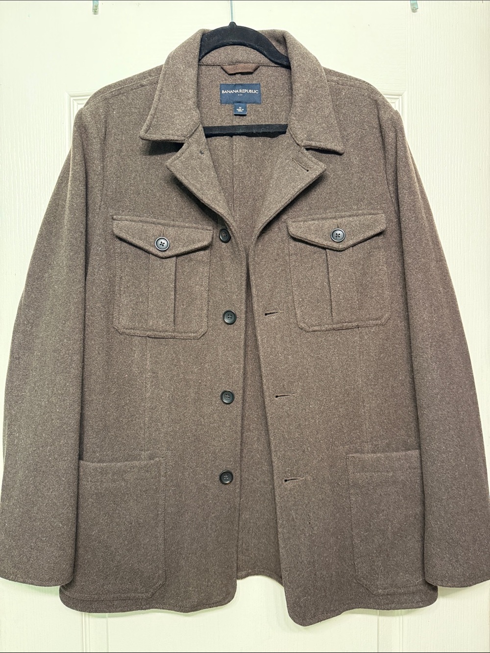 Banana Republic Men's Brown Wool-Blend Pea Coat